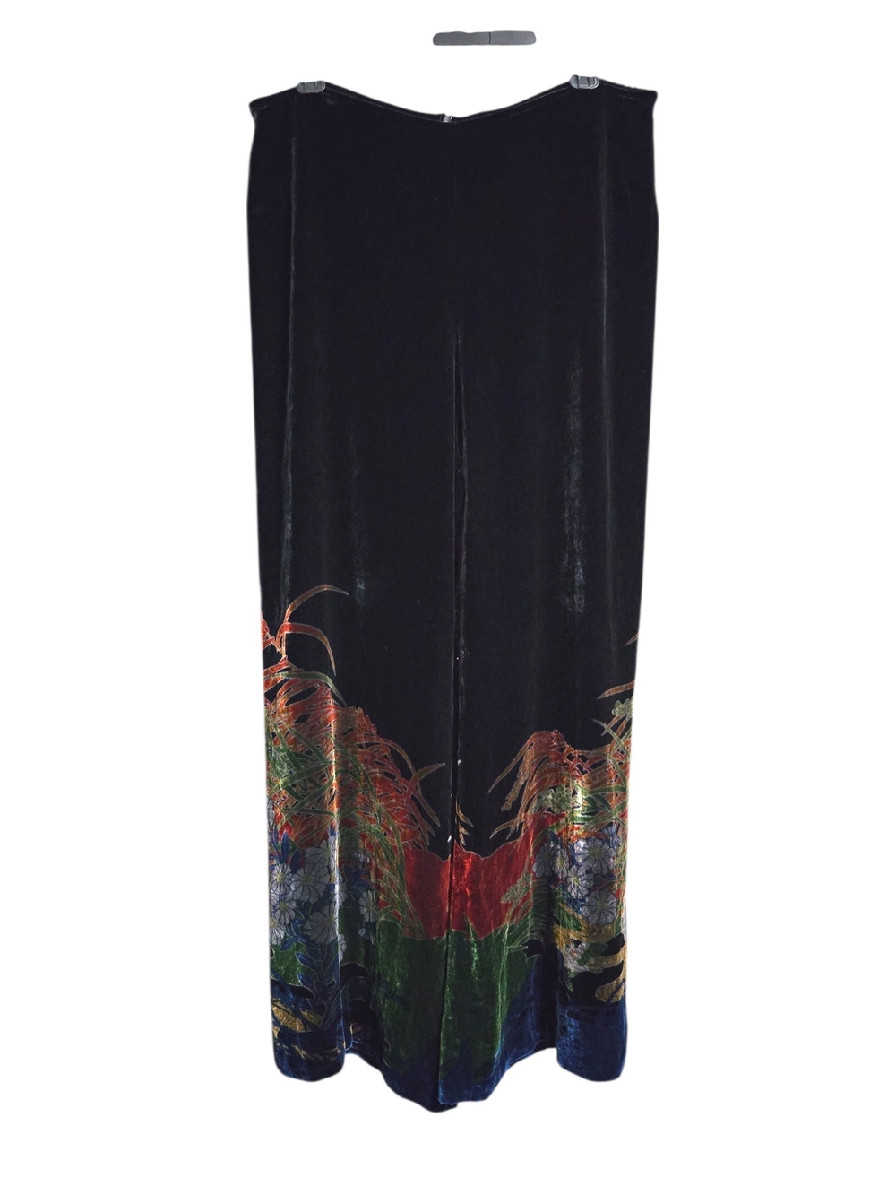 VTG Harari NWT Silk Velvet Wide Leg Palazzo Pants Asian Landscape Floral Large